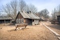 wooden house and courtyard Royalty Free Stock Photo